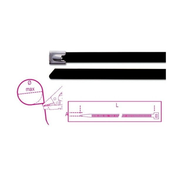 Beta tie wraps stainless steel 100 pieces (for automatic pliers)