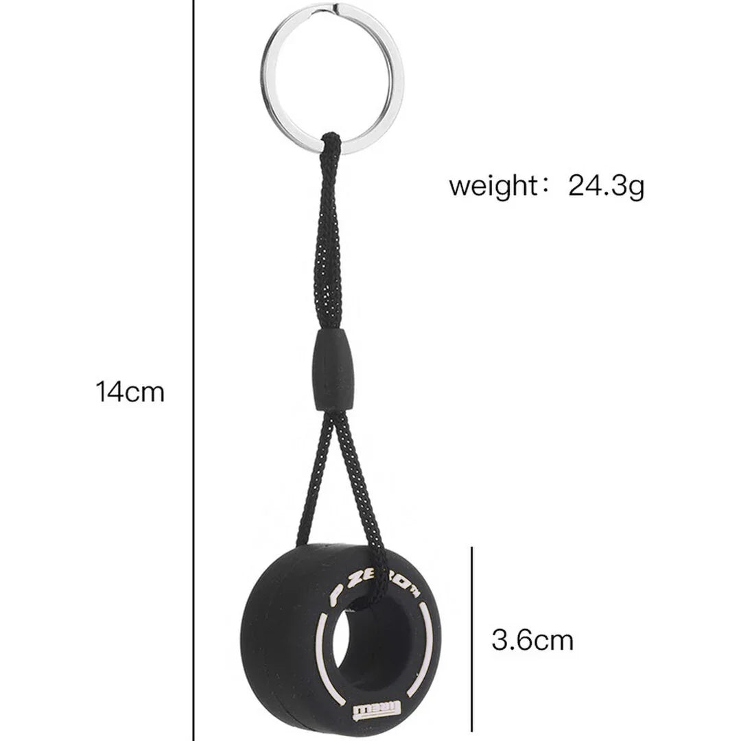 Formel 1-nøkkelring med hardt dekk | Hvit | Pirelli | P Zero | Nøkkelring | F1