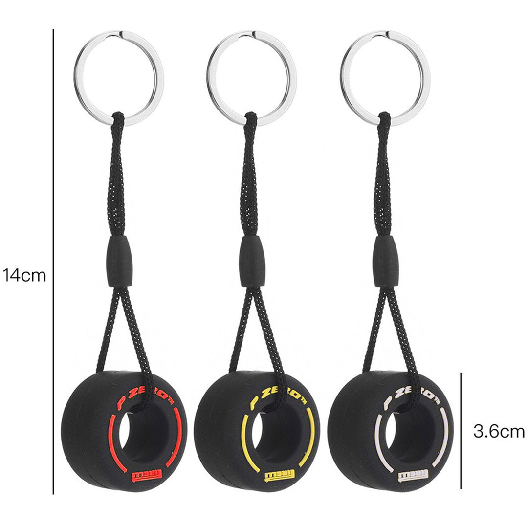 Formula 1 keychain set of 3 | Yellow | White | Red | Pirelli | P-Zero | Keychain | F1