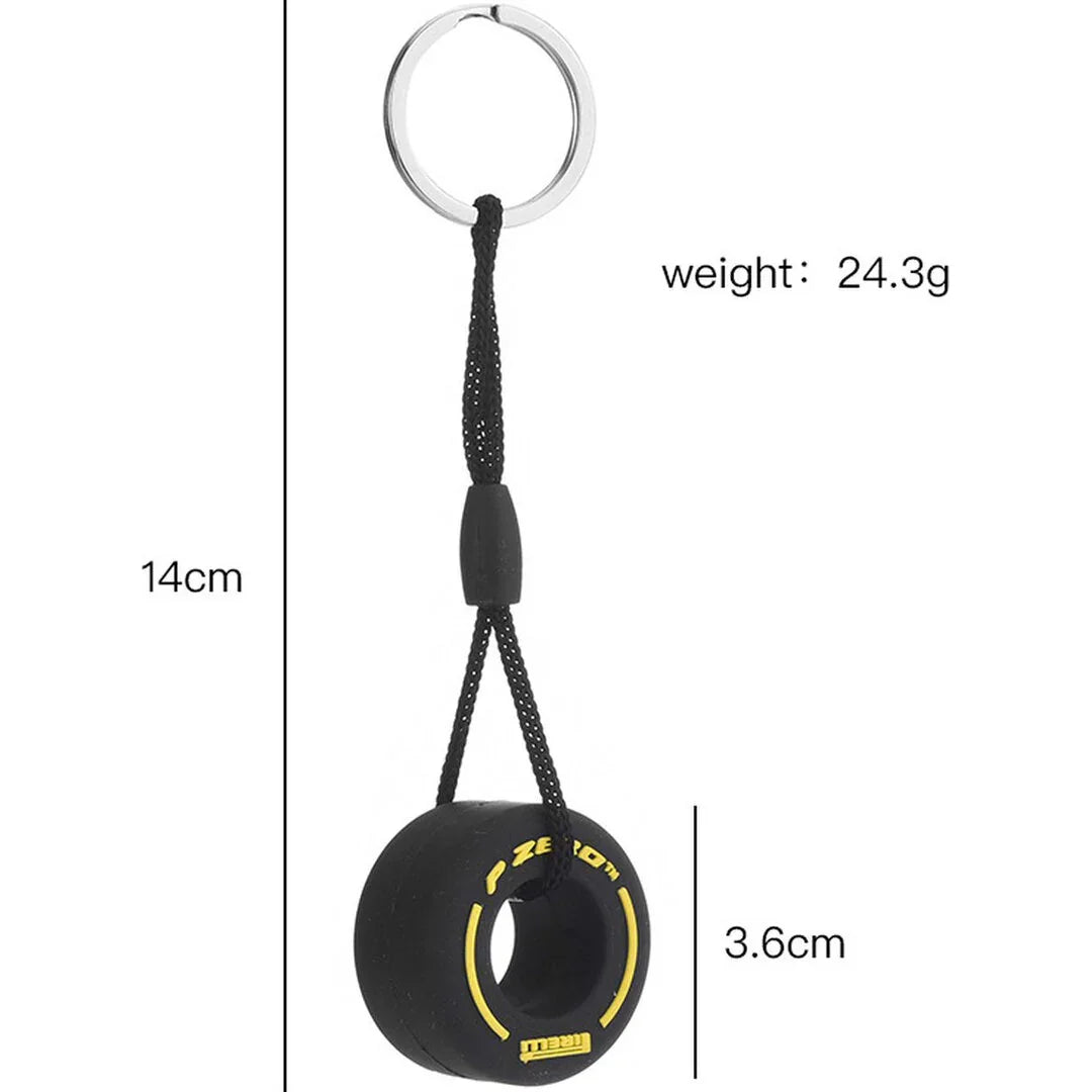 Комплект от 3 ключодържателя Формула 1, среден размер | жълт | Pirelli | P-Zero | ключодържател | F1