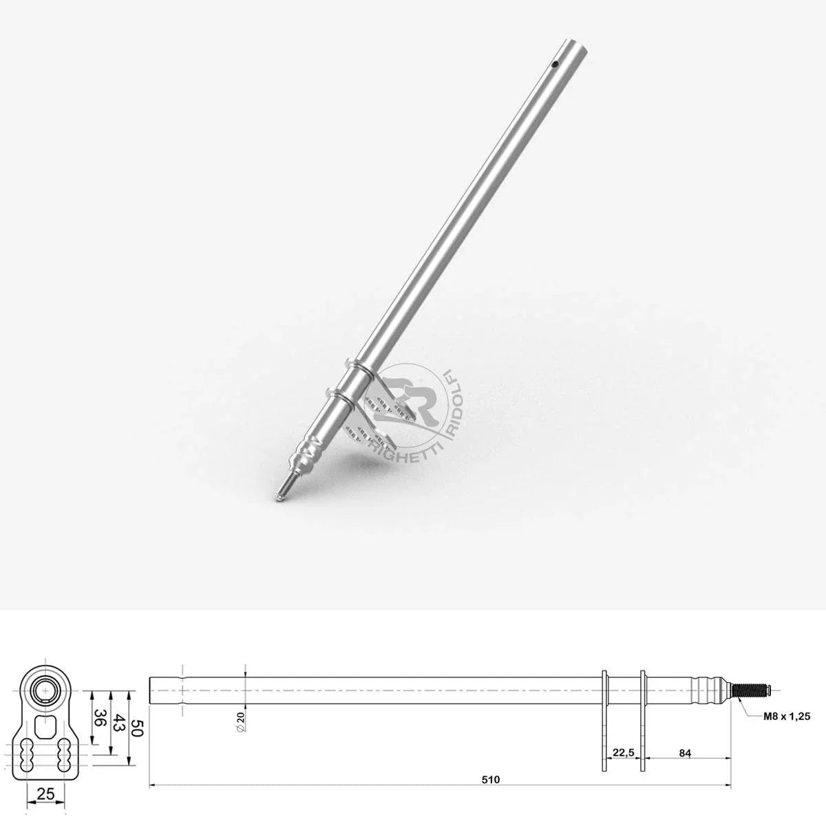 Tyč riadenia RR M8 L=510 mm (typ CRG)
