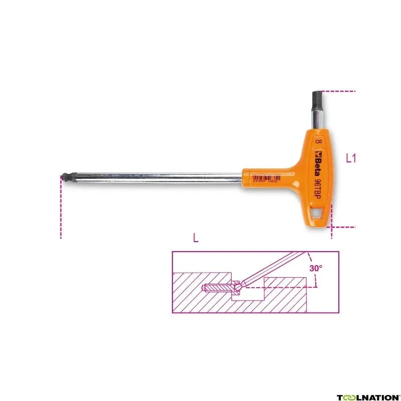 Beta Unbrakonøgle 8MM kuglehoved