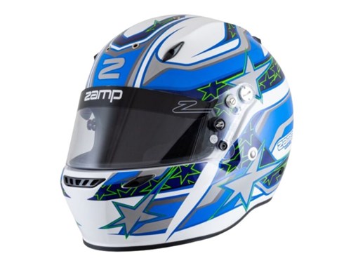 Helm ZR-72 wit/blauw Zamp maat S - KartKings