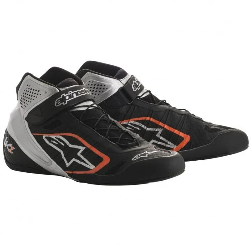 Alpinestars Tech-1 KZ musta/hopea/fluoresoiva oranssi