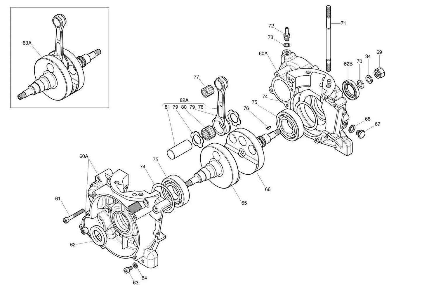 Iame X30 crankshaft half ignition side