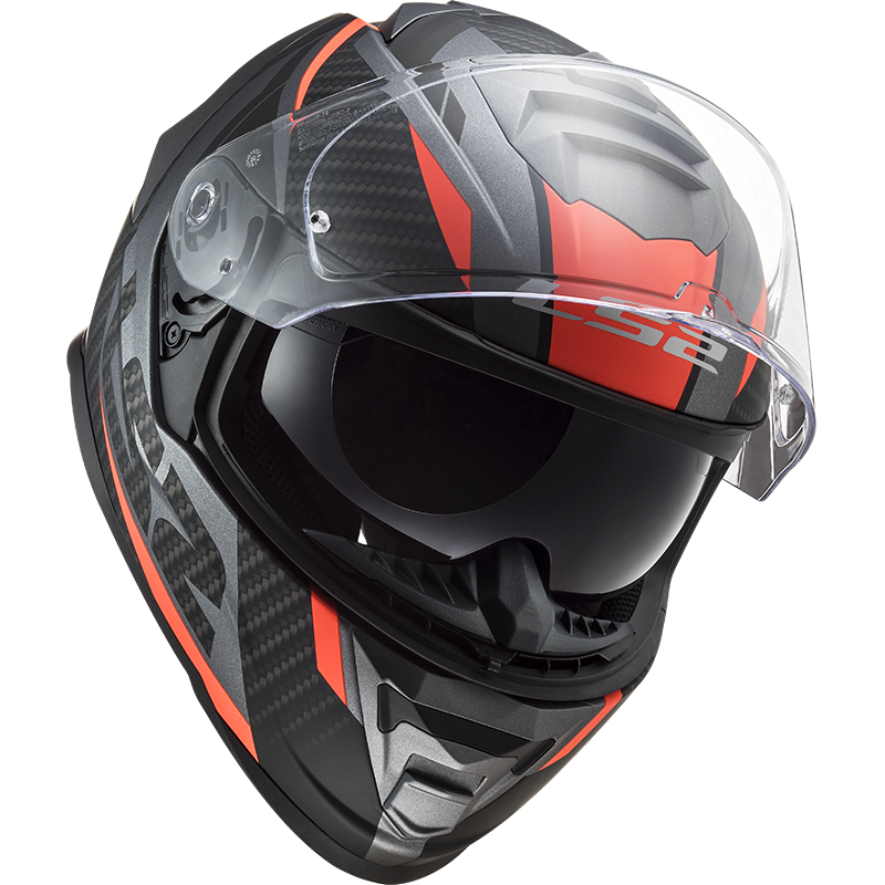 LS2 FF800 Storm II racer Matt titanium fluoro orange