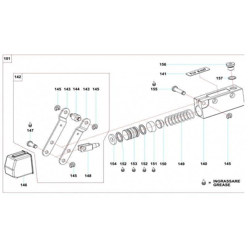 Top Kart mini cap for spring brake pump