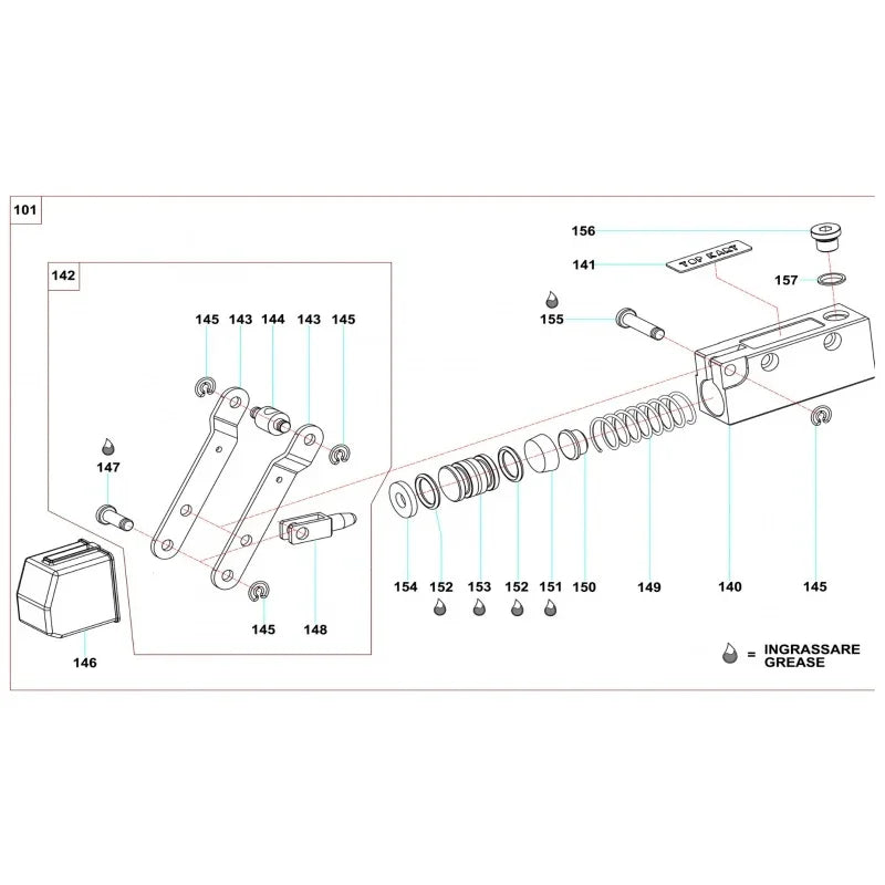 Top Kart mini dust seal rubber brake pump