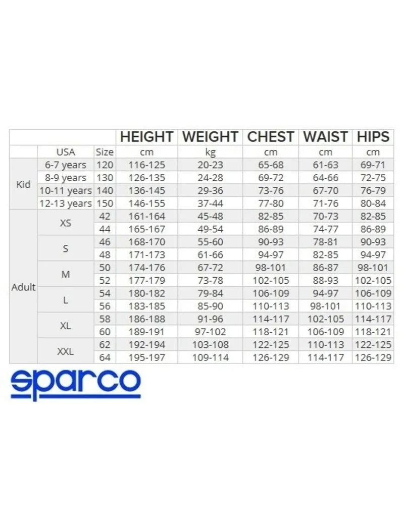 Sparco tordenkjeledress blå/gul