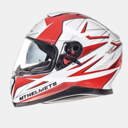 MT helmets Thunder 3 White red