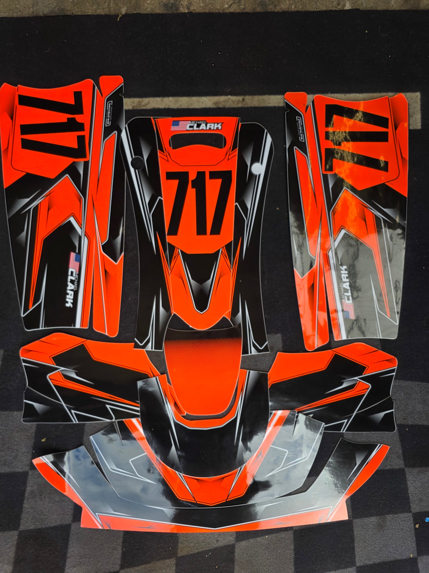 Sticker set KG Design black/fluorescent orange