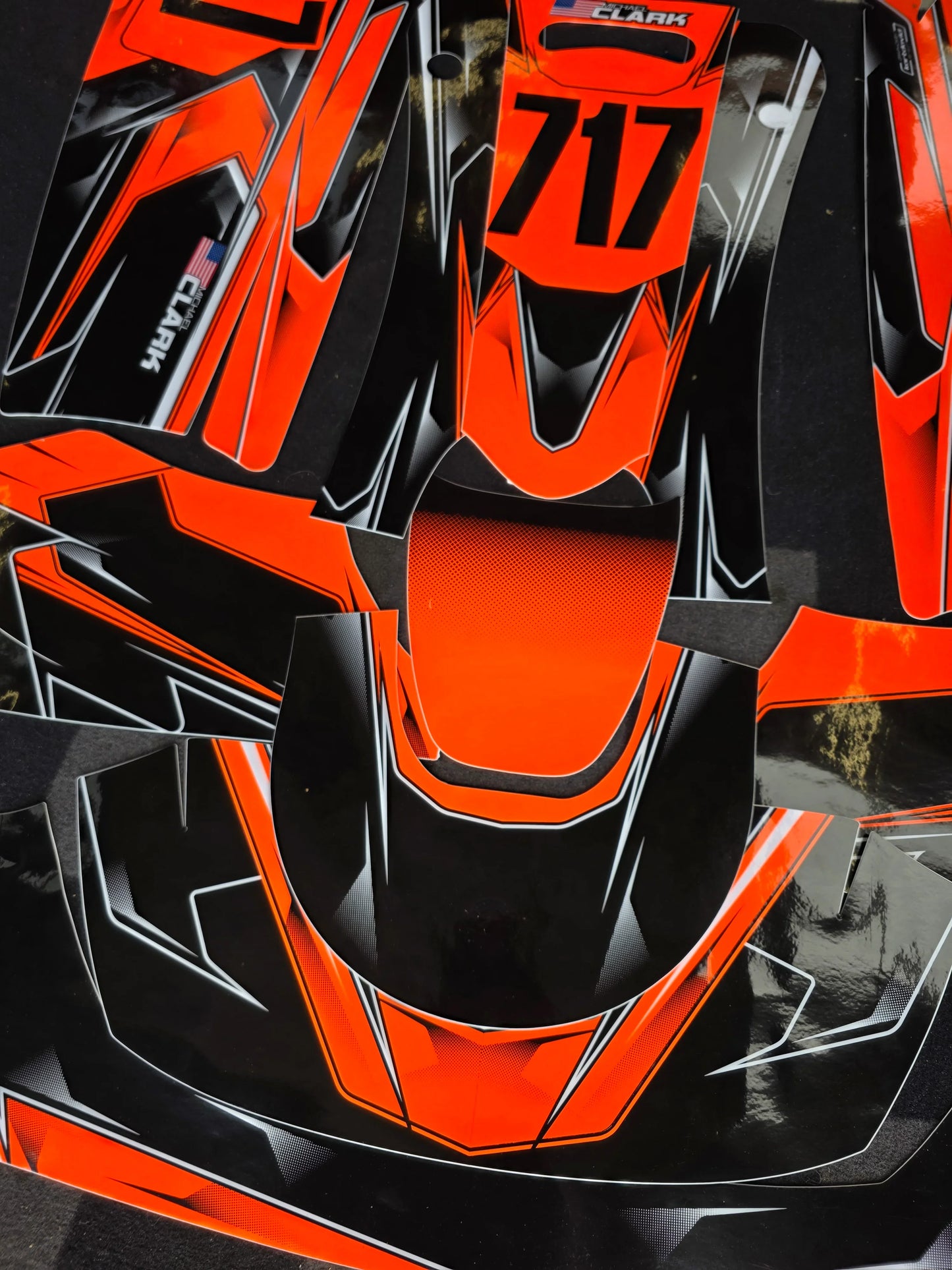 Sticker set KG design black/fluorescent orange