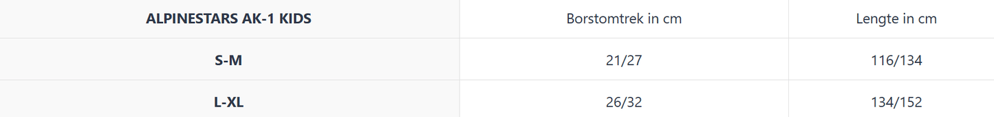 Alpinestars AK-1 KIDS Kart Kierperschutz FIA guttgeheescht