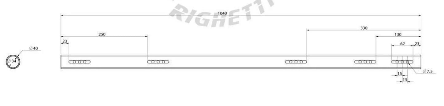 RR rear axle 40x1020x3mm