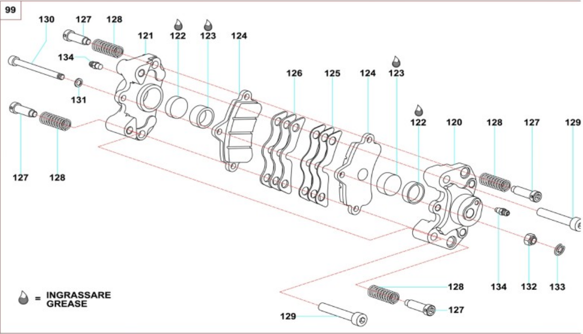 Top kart twister / speedy / bullett brake pad bolt M6