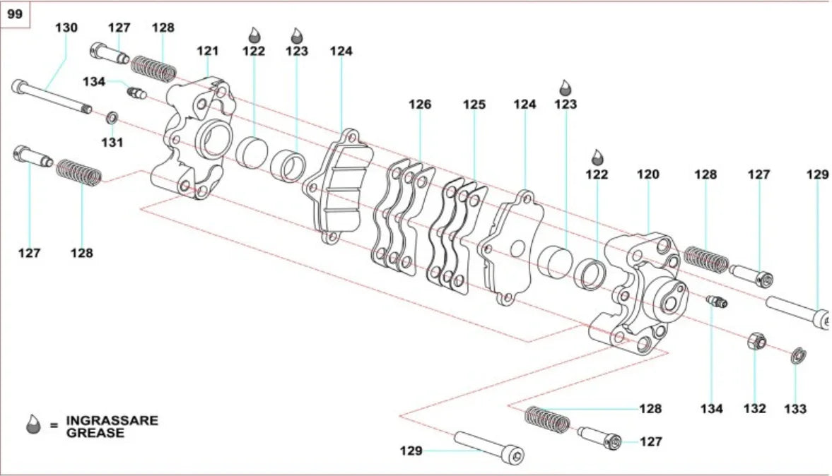 Top Kart Twister / Speedy / Bullett Remblok-kamp M6