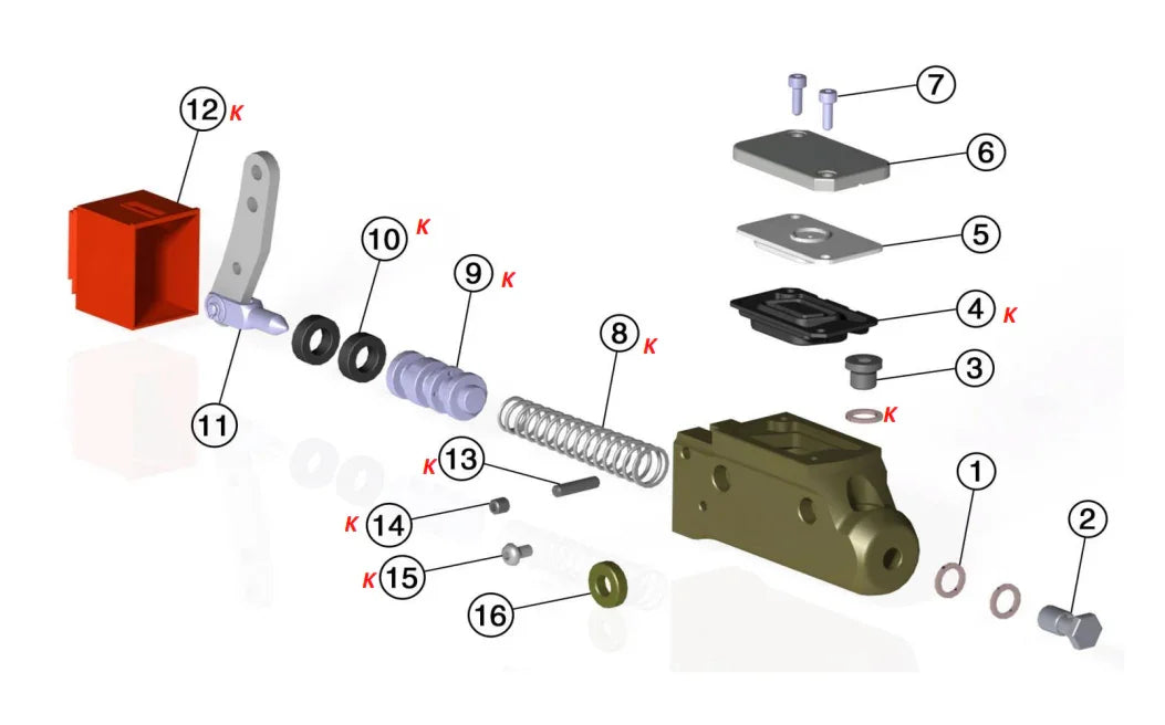 Conjunto de revisão de bomba de travão IPK 19MM