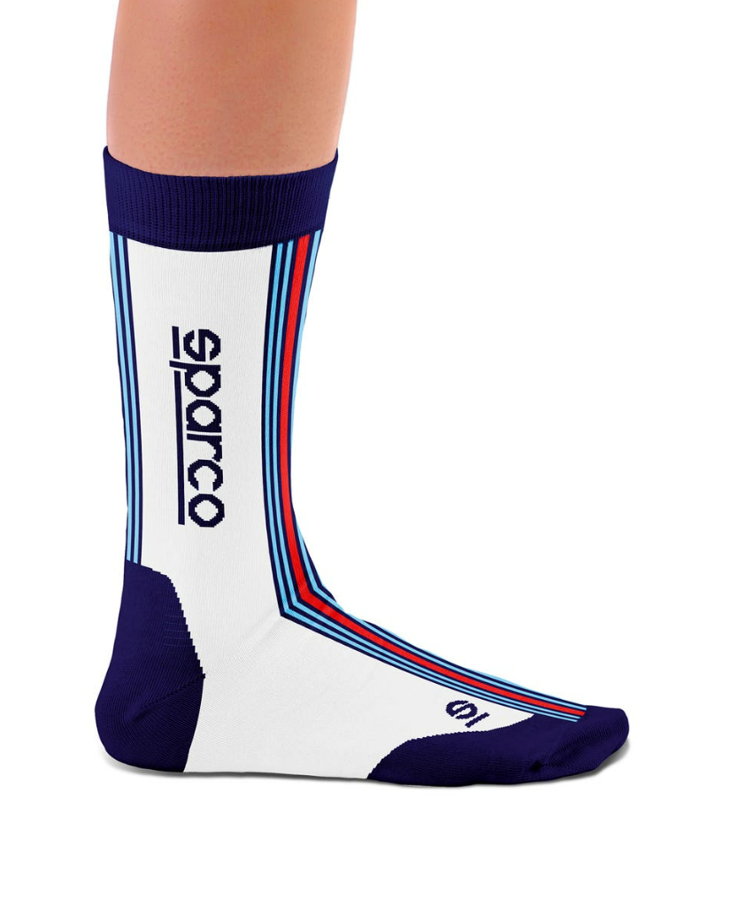 Sparco Martini Iconic design high socks White / Blue / Red