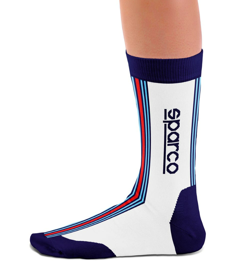 Sparco Martini Iconic design high socks White / Blue / Red