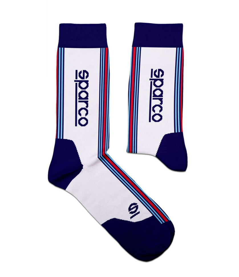 Sparco Martini Ikonisk design høye sokker Hvit / Blå / Rød