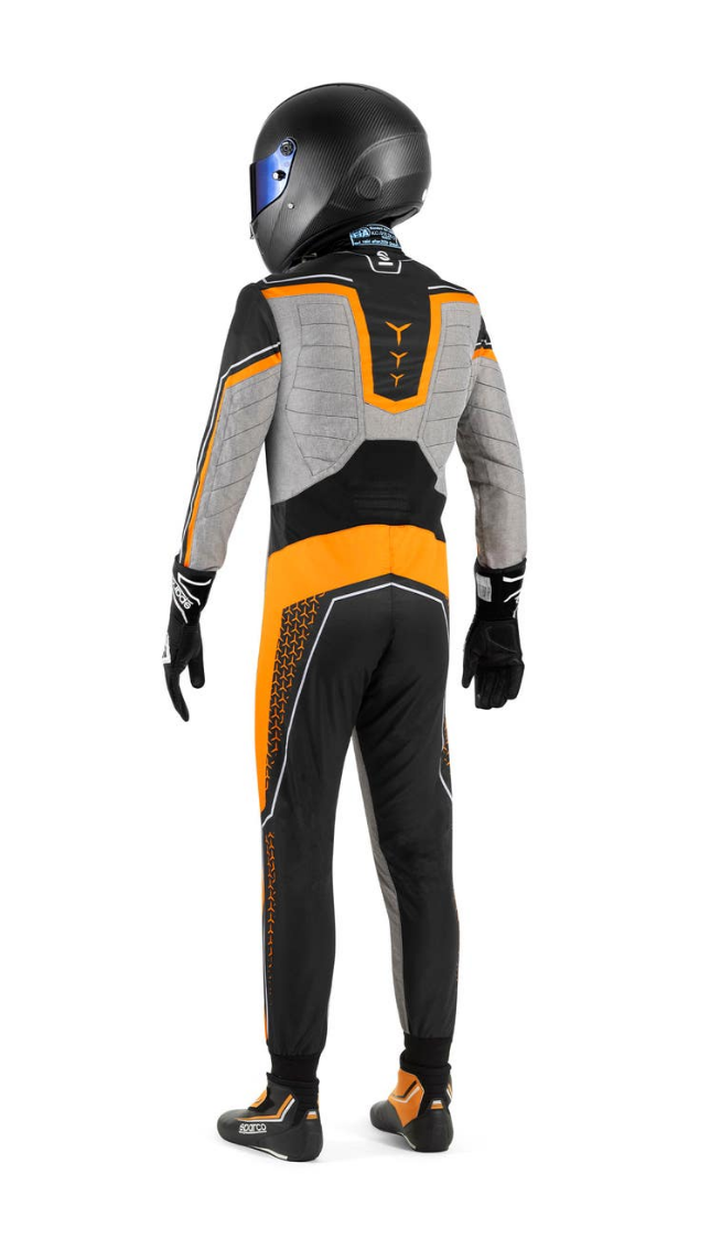Sparco Superleggera kart overall FIA 8877-2022 - Black / Fluorescent Orange