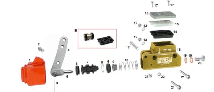 CRG pen hoofremscilinder 35,5mm - KartKings