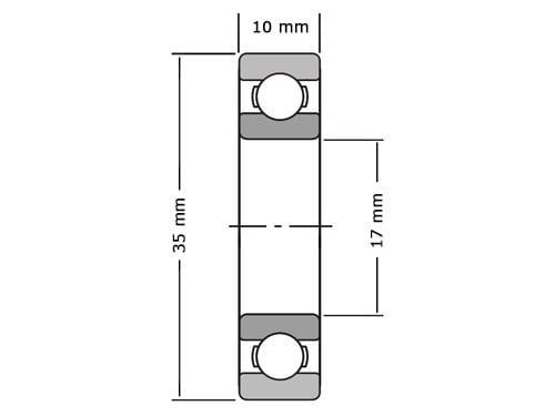 SKF Bearing front rim / for hub 17x10x35 6003-2RSH