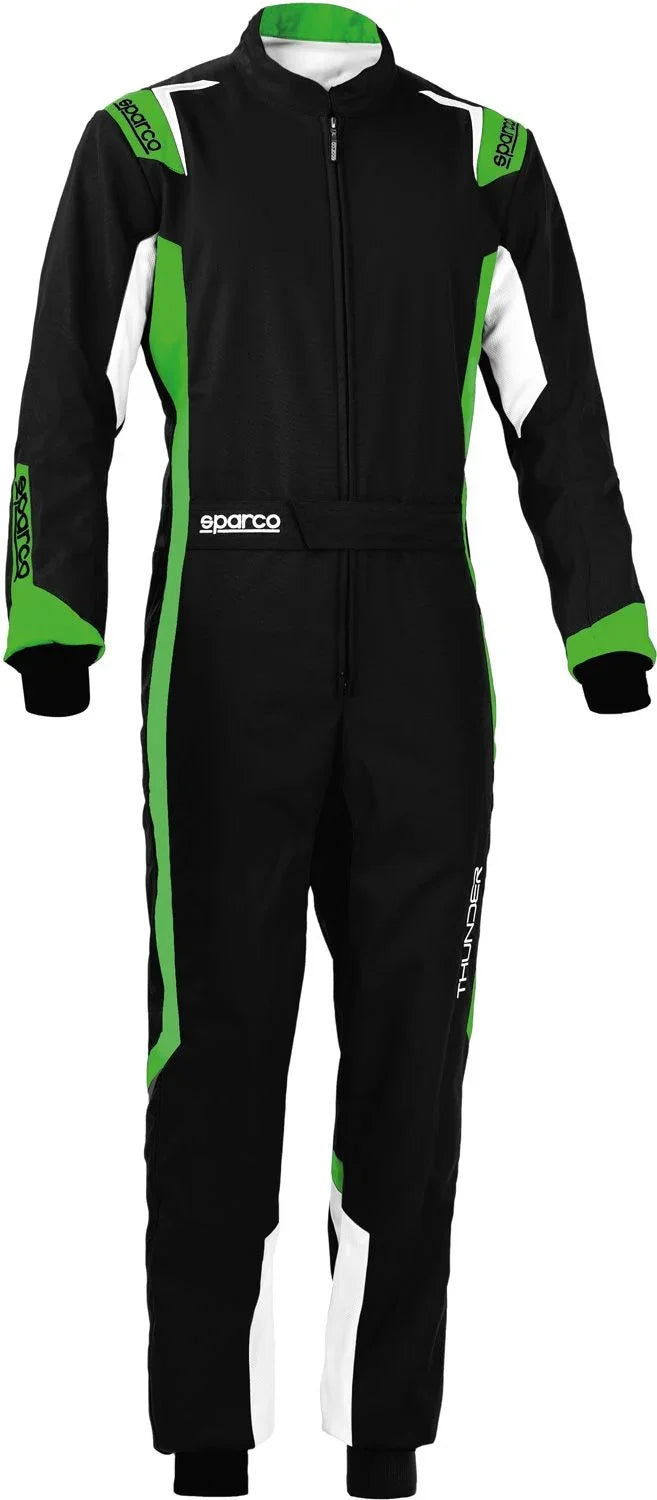 Sparco Thunder-kjeledress svart/grønn nivå 2