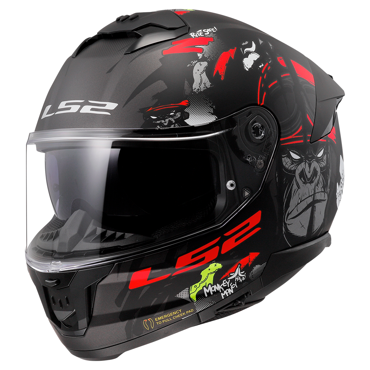 LS2 FF808 Stream II Angry monkey black / red