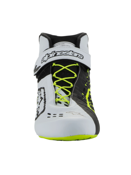 Motokárové tretry Alpinestars KX V3 schválené FIA, čierne/biele/fluorescenčne žlté