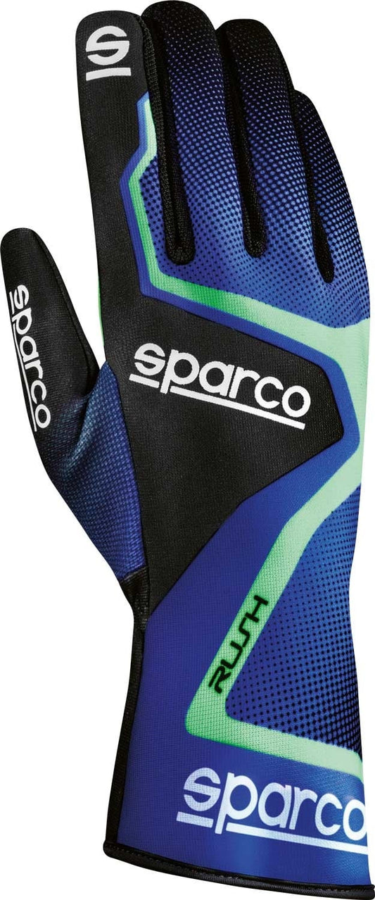 Sparco Rush kart gloves blue/green