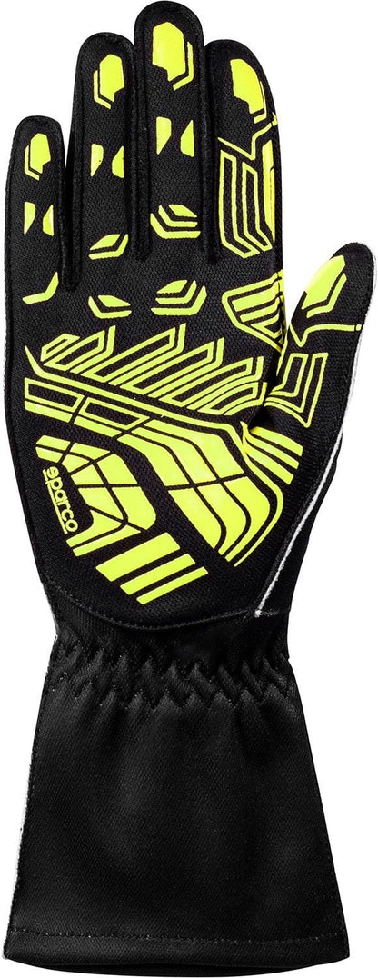 Sparco K-attack Karthandschuhe Schwaarz/fluoreszéierend Giel