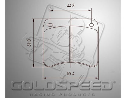 Goldspeed brake pad set KC-KELGATE TYPE 13.5MM REAR