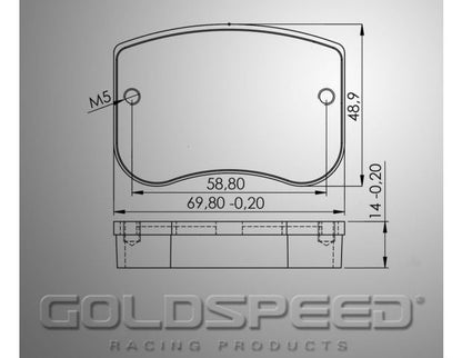 Goldspeed brake pad set DINO-CAROLI TYPE RENTAL REAR (RENTAL COMPOUND) 2PCS