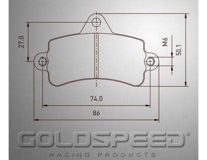 Goldspeed brake pad set ZIP LIGHTNING HYDR-TOPKART TYPE