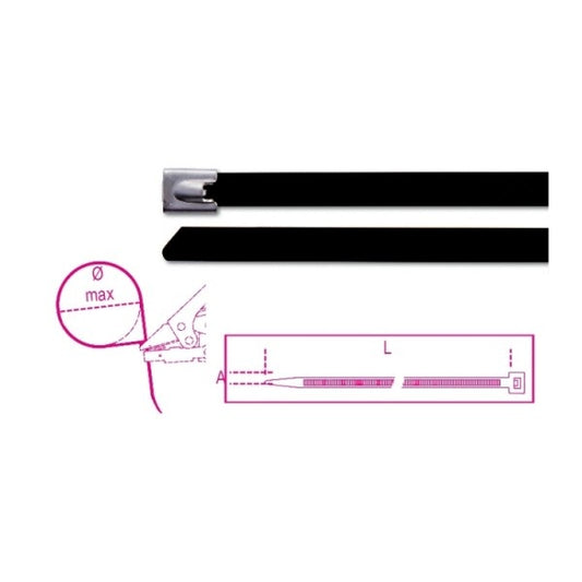 Beta tie wraps stainless steel 100 pieces (for automatic pliers)