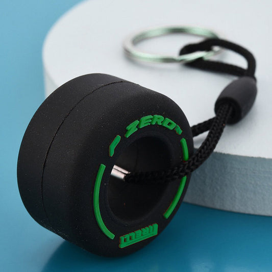 Formula 1 intermediate tire keychain | Green | Pirelli | P Zero | Keychain | F1