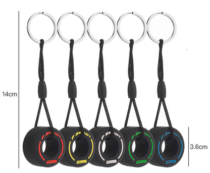 Formula 1 keychain set of 5 | Yellow | White | Red | Green | Blue | Pirelli | F1