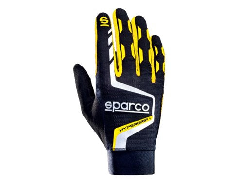 Sparco sim racing gloves hypergrip black fluorescent yellow
