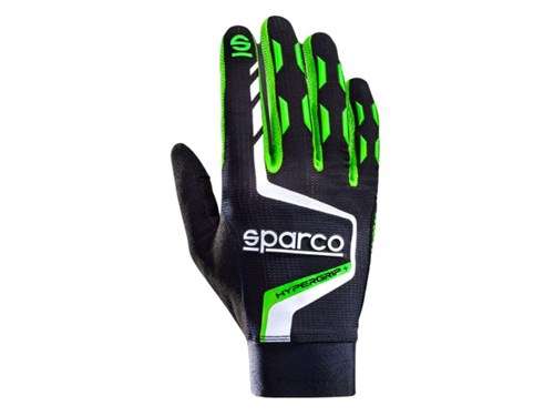 Sparco Hypergrip+ sim racinghandskar svart/fluorescerande grön