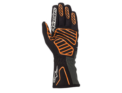 Luva Alpinestars Tech 1-K V2 preta/laranja fluorescente