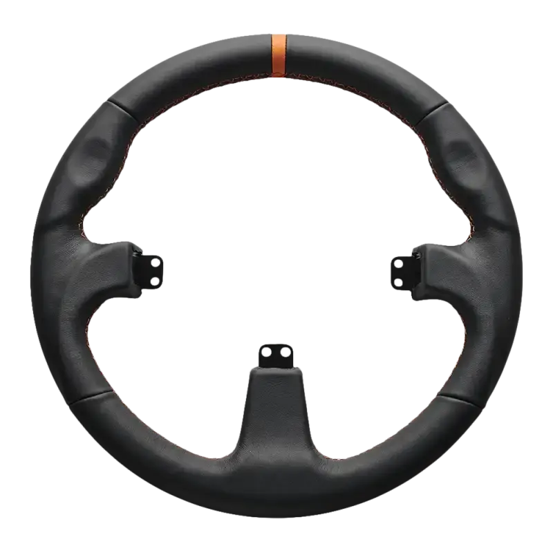 Asetek SimSports Round Black Leather Steering Wheel Rim - KartKings
