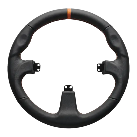 Asetek SimSports Round Black Leather Steering Wheel Rim