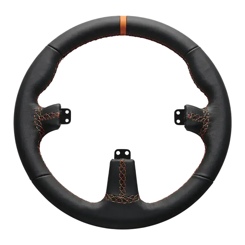 Asetek SimSports Round Black Leather Steering Wheel Rim