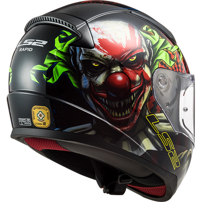 LS2 FF353 Rapid Happy Dreams - Gloss black clown (glow in the dark)