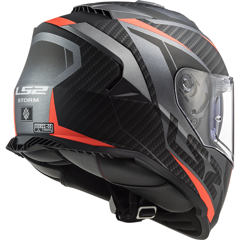 LS2 FF800 Storm II racer Matt titanium fluoro orange