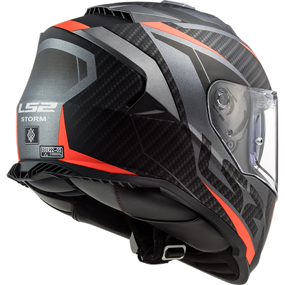 LS2 FF800 Storm II racer Matt titanium fluoro orange