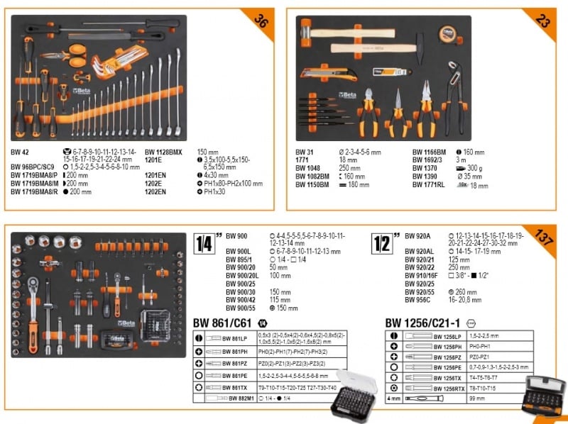 Beta tool trolley 196 pieces