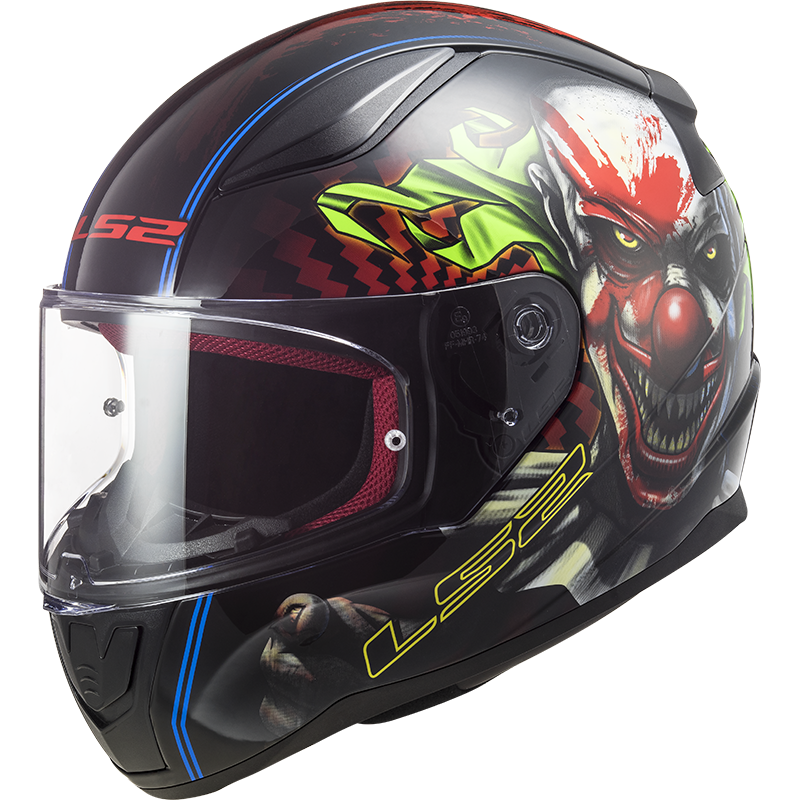 LS2 FF353 Rapid Happy Dreams - Gloss black clown (glow in the dark)