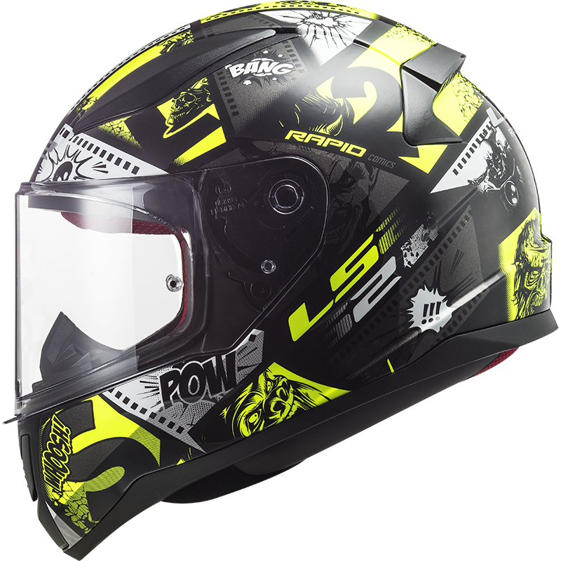 LS2 FF353 Rapid mini Kids helmet Vignette black/fluorescent yellow